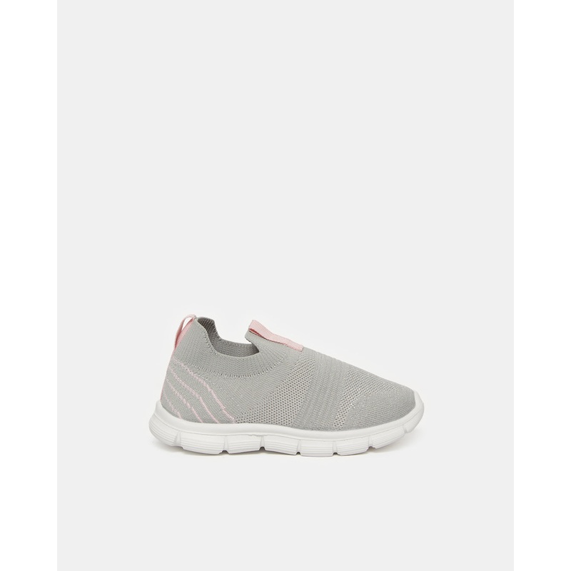 Girls Grey Fkyknit Slip-On|EU25|EU26|EU27|EU28|EU29|EU30
