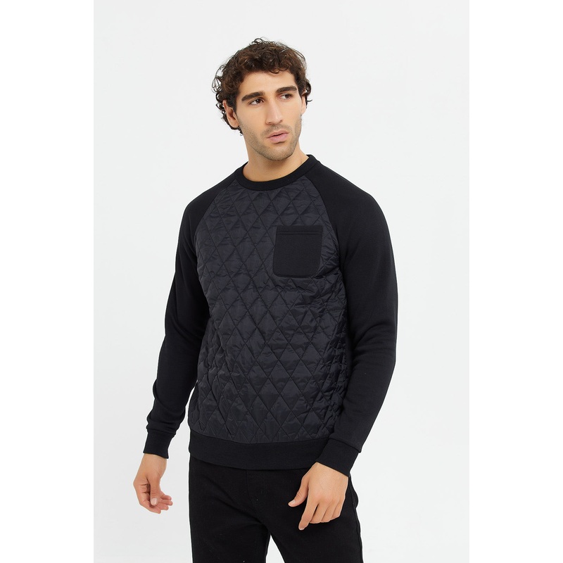 Men Black Quilted Sweatshirt|Small|Medium|Large|X-Large|XX-Large
