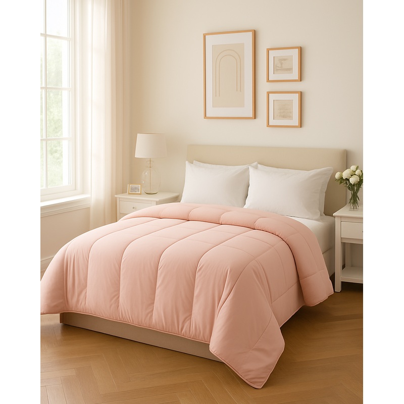 Pink Plain Comforter (King Size)