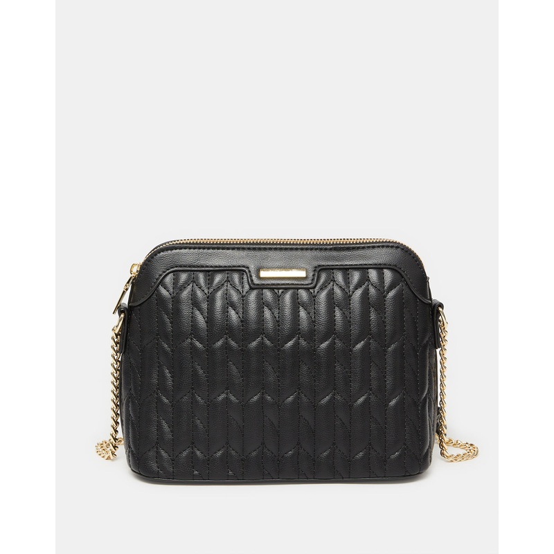 Women Black Textured Cross Body Bag