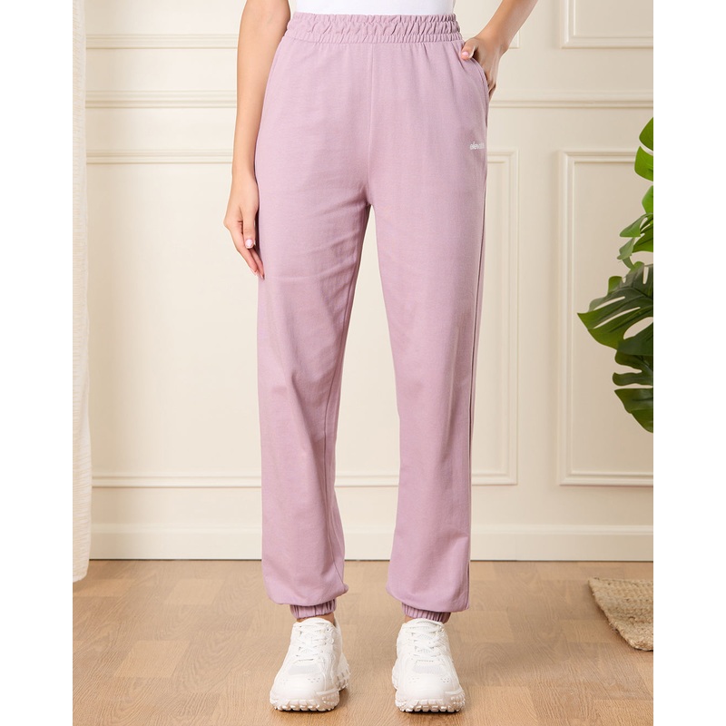 Women Lilac Placement Print Active Pants