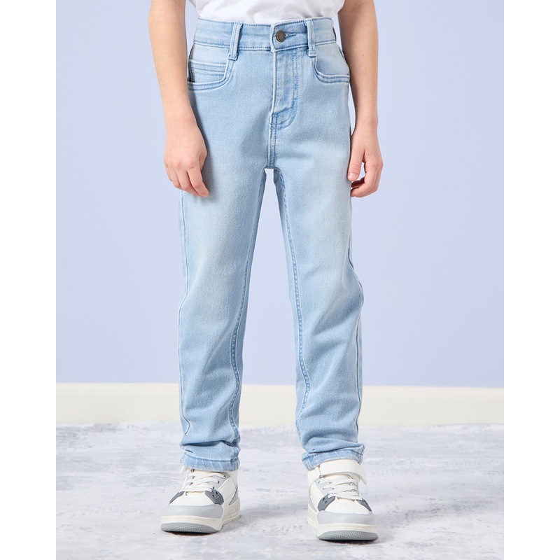 Boys Blue Knitted 5 Solid Jeans