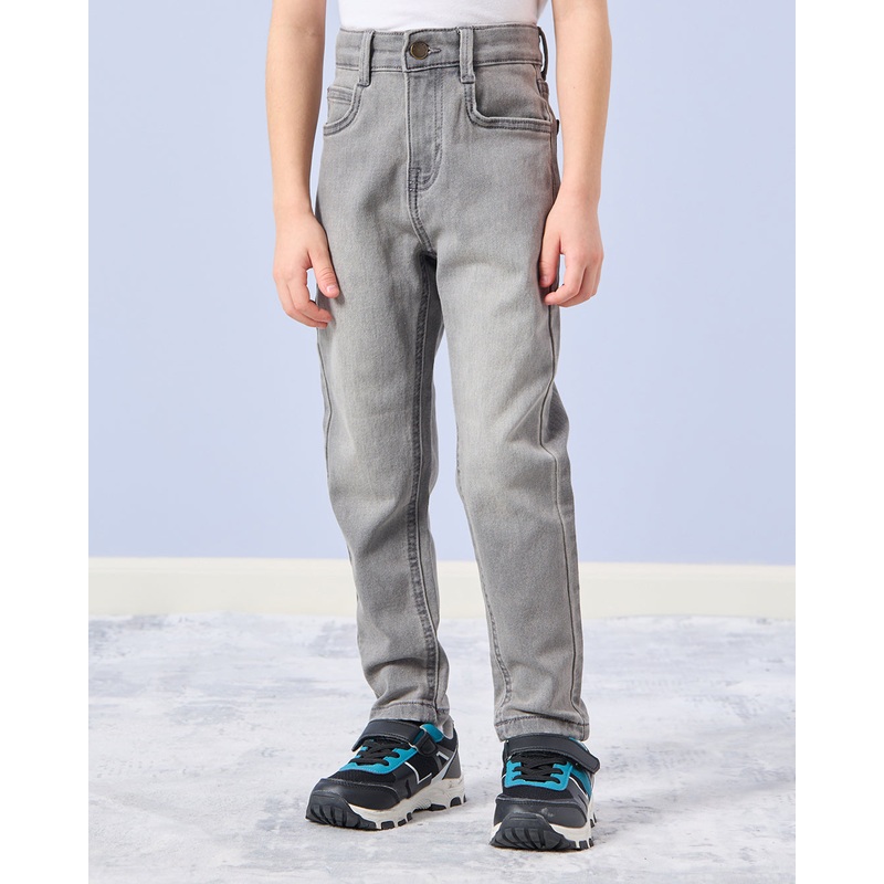 Boys Grey Knitted 5 Solid Jeans
