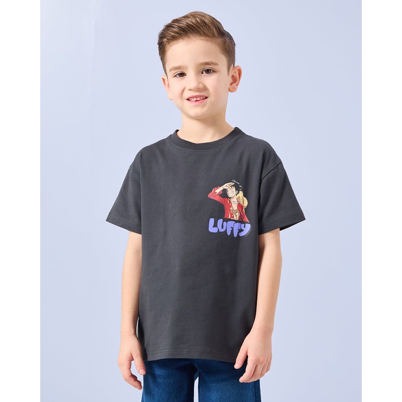 Boys Grey Luffy Print T-Shirt|2-3 Years|3-4 Years|4-5 Years|5-6 Years|6-7 Years|7-8 Years