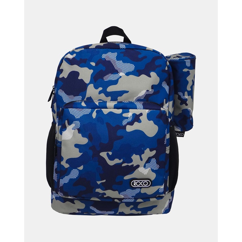 Roco Blue And Grey Backpack With Pencil Case (17Inch)