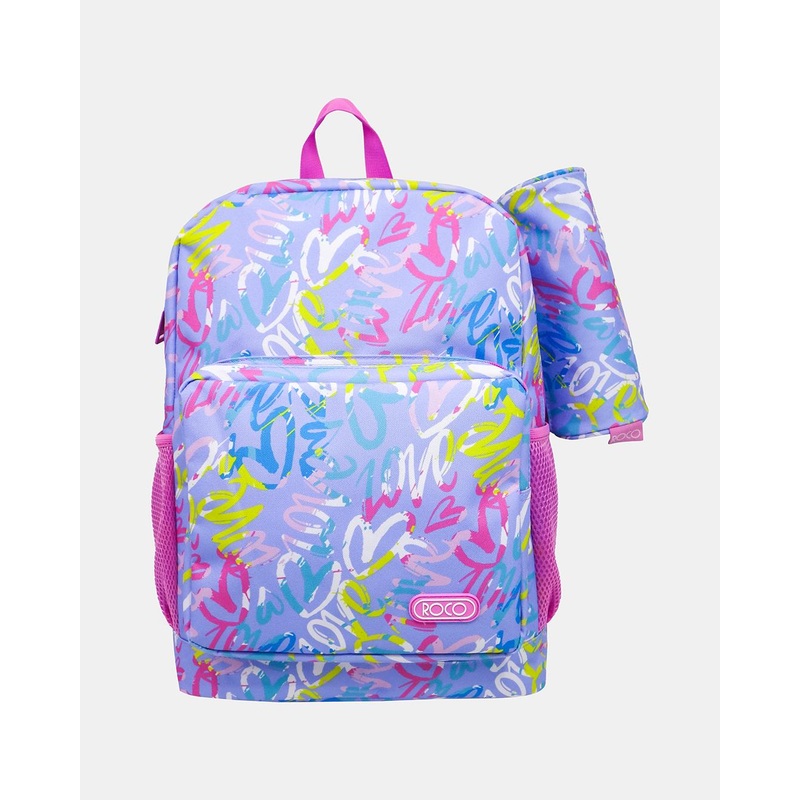 Roco Multicolour Backpack With Pencil Case (17 Inch)