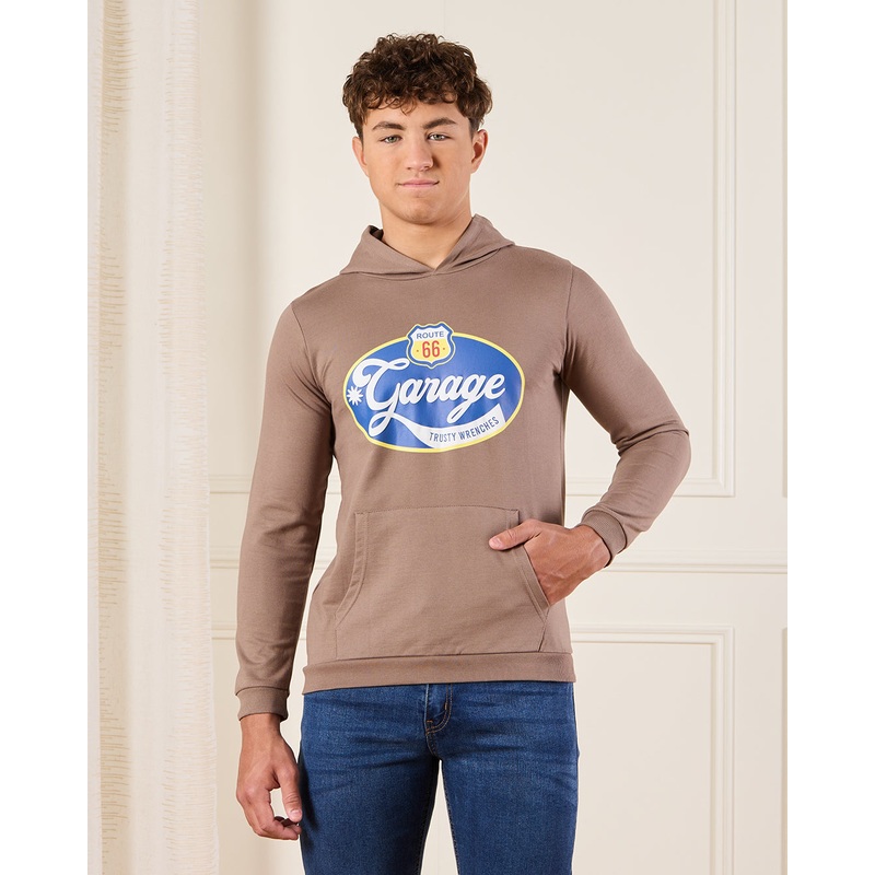 Senior Boys Brown Garage Table Hooded Sweatshirt