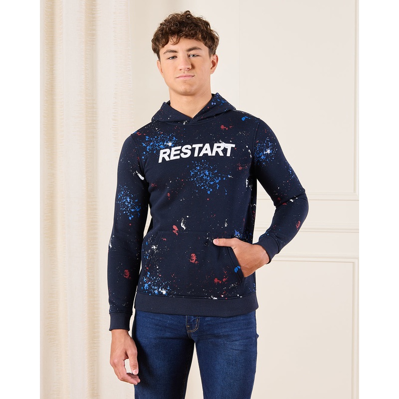 Senior Boys Navy Printed Sweatshirt