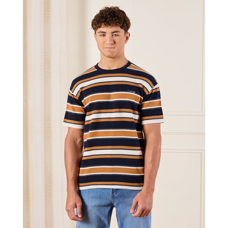 Senior Boys Navy Striped T-Shirt