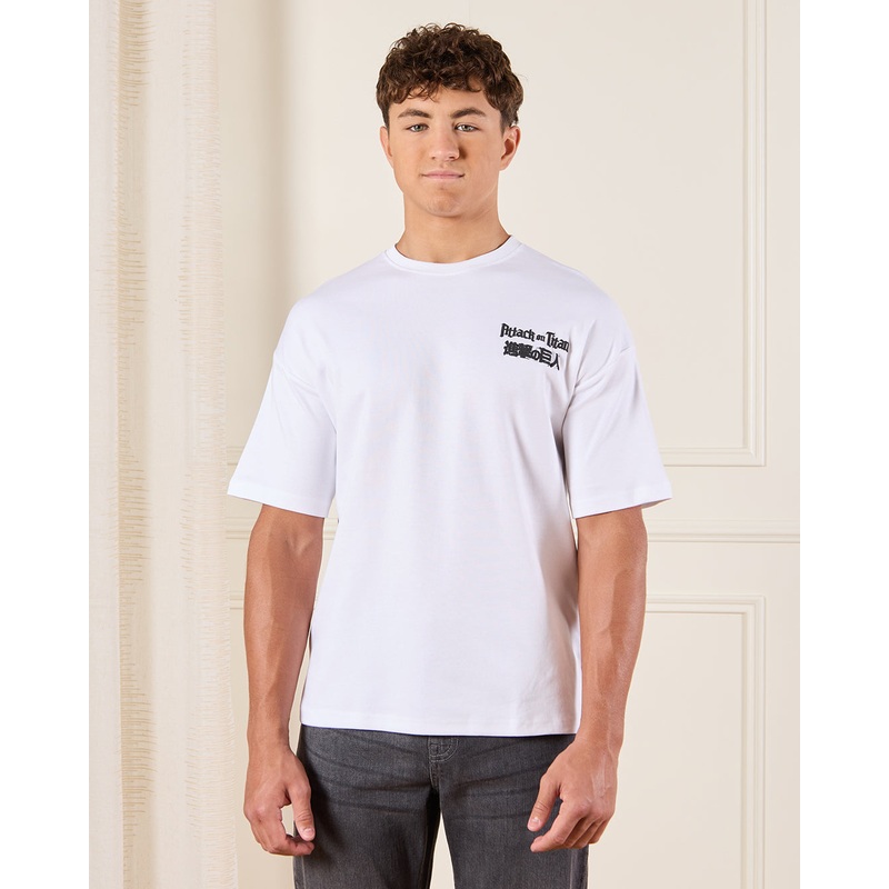 Senior Boys White Attack On Titan T-Shirt