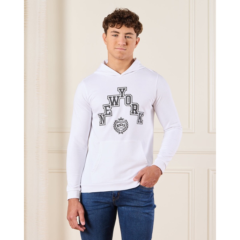 Senior Boys White New York Table Hoody