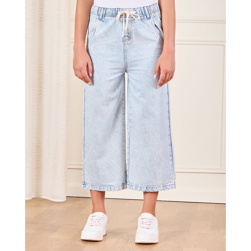Senior Girls Blue Wide leg  Jeans