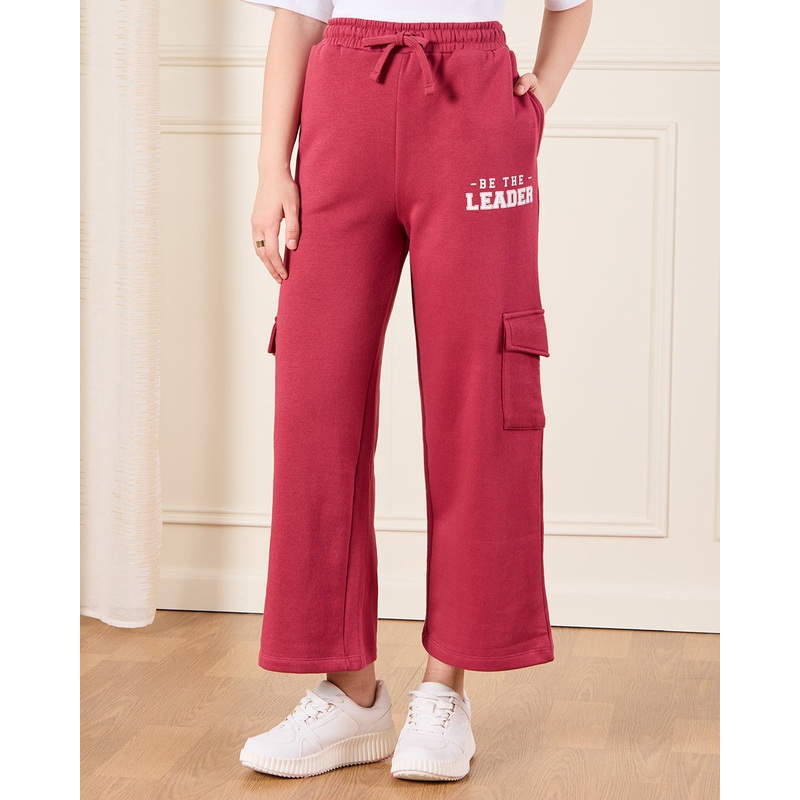 Senior Girls Burgundy Wide Leg Pants