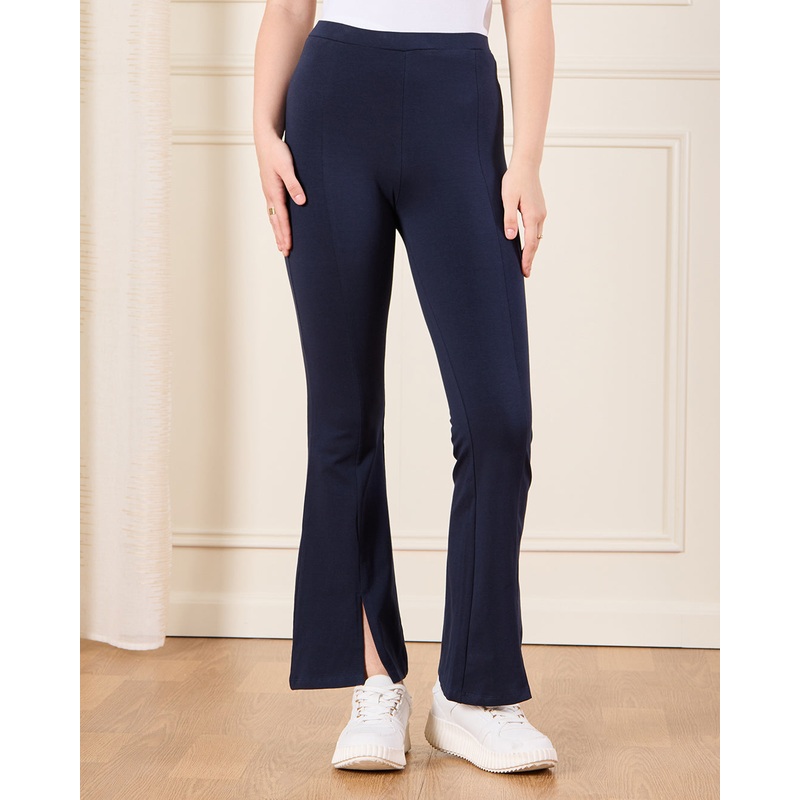 Senior Girls Navy Flared Leggings