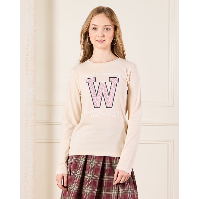Senior Girls Pink Animal Print T-Shirt