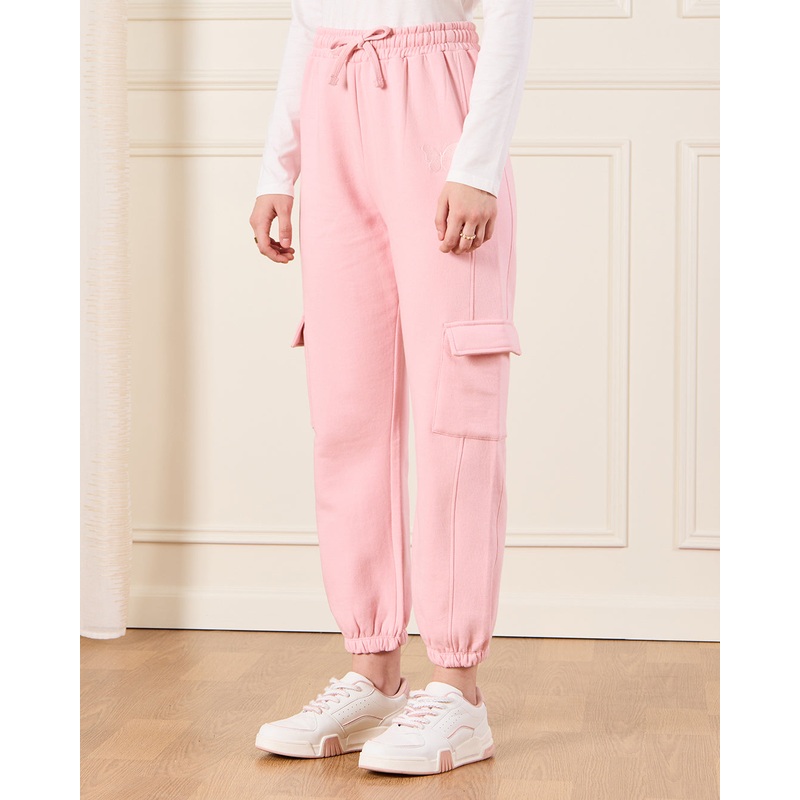 Senior Girls Pink Cargo Pocket Pants