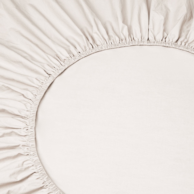 Parchment Washed Cotton Percale Fitted Sheet