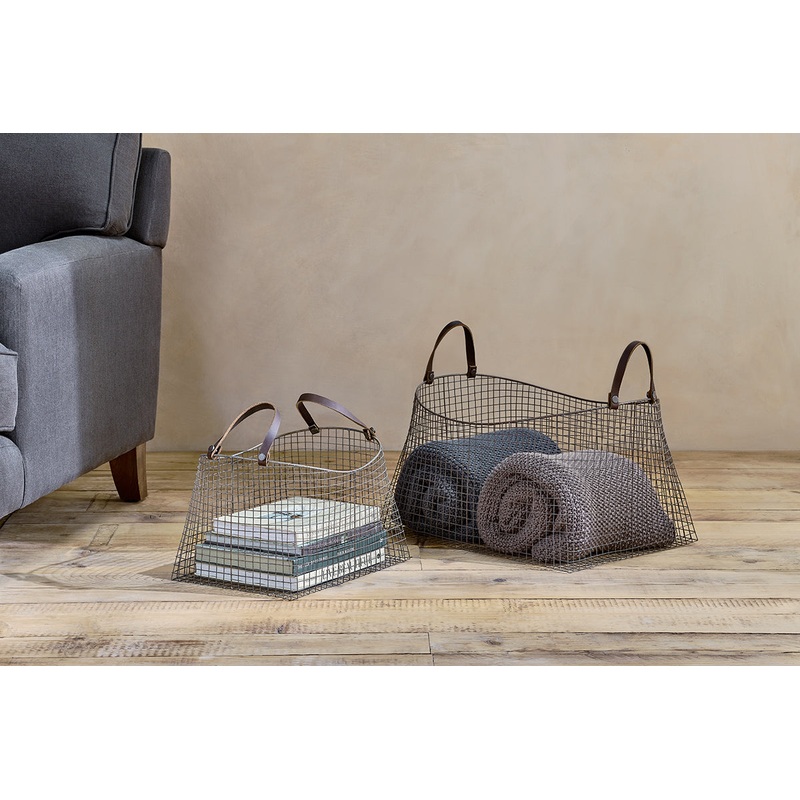 Adah Iron Baskets – Brown (Set of 2)