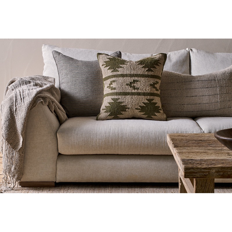 Bhumi Wool & Jute Cushion Cover – Moss Green