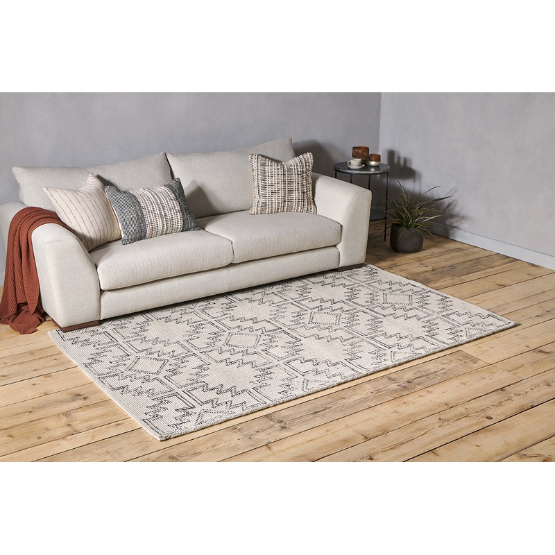 Bidiru Wool & Recycled Cotton Rug – Black & Off White