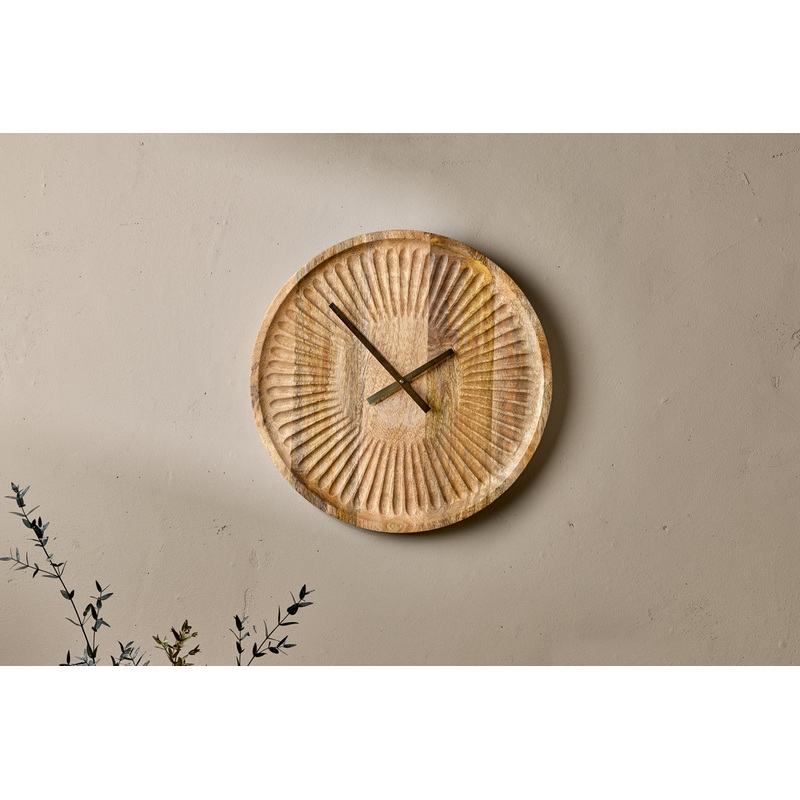 Deevena Mango Wood Clock|Natural