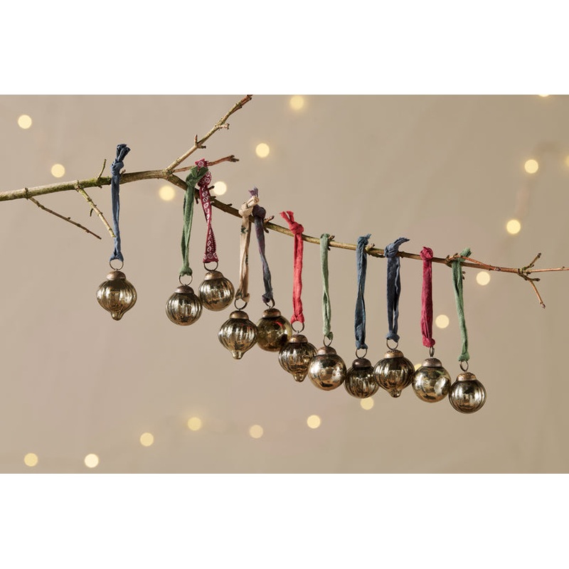 Dew Drop Baubles – Antique Gold – (Set of 12)