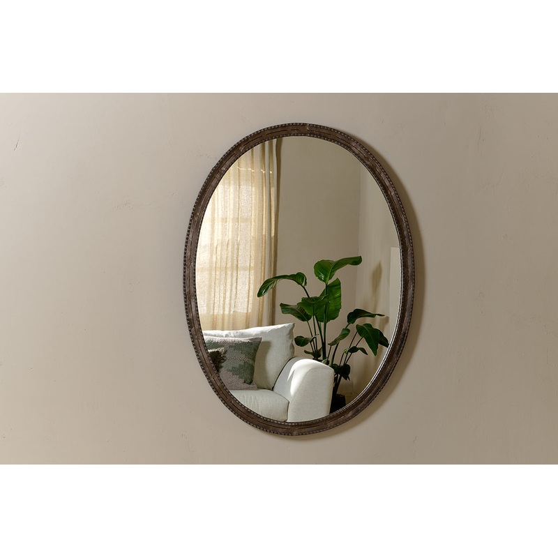 Drishti Oval Iron Mirror – Antique Black – Large