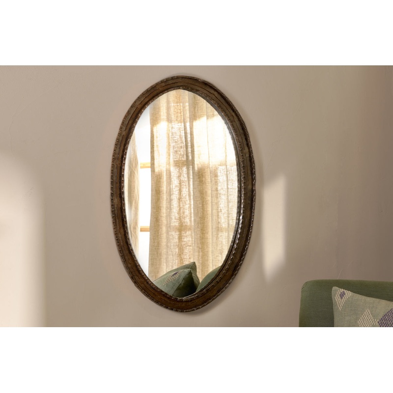 Drishti Oval Iron Mirror – Antique Black – Small
