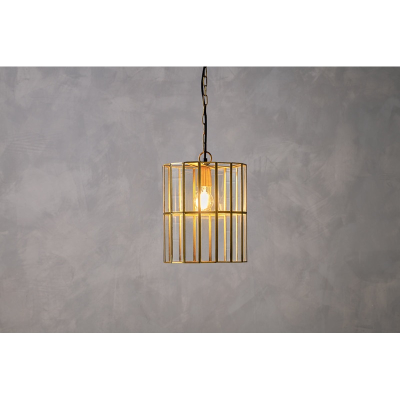 Kirindi Glass Panel Pendant – Antique Brass