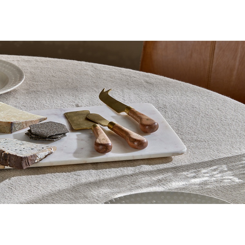 Maram Cheese Knife Set – Natural & Gold (Set of 3)