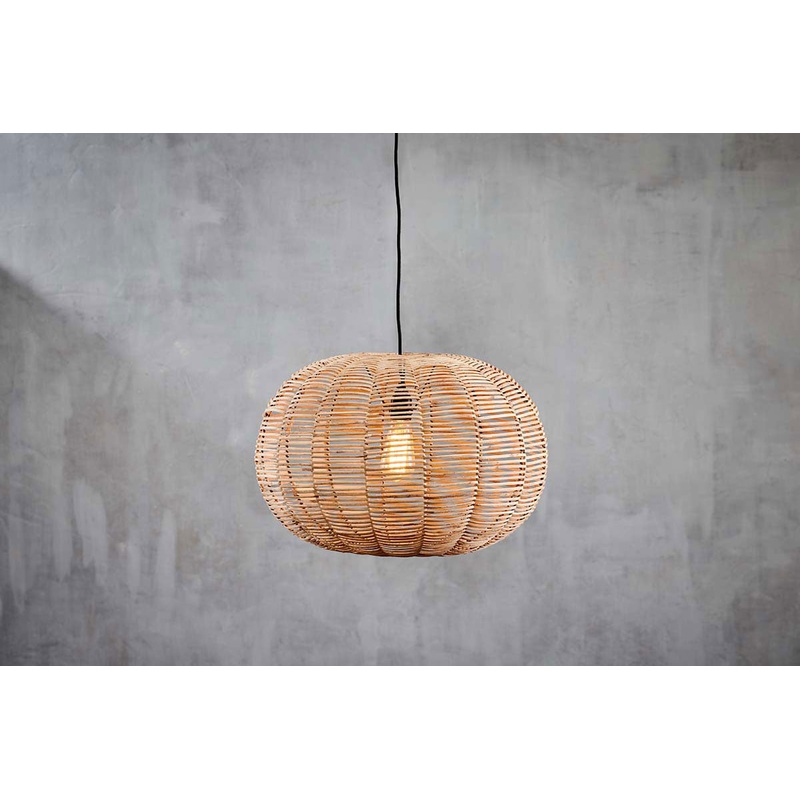 Noko Wicker Round Pendant – Natural – Small