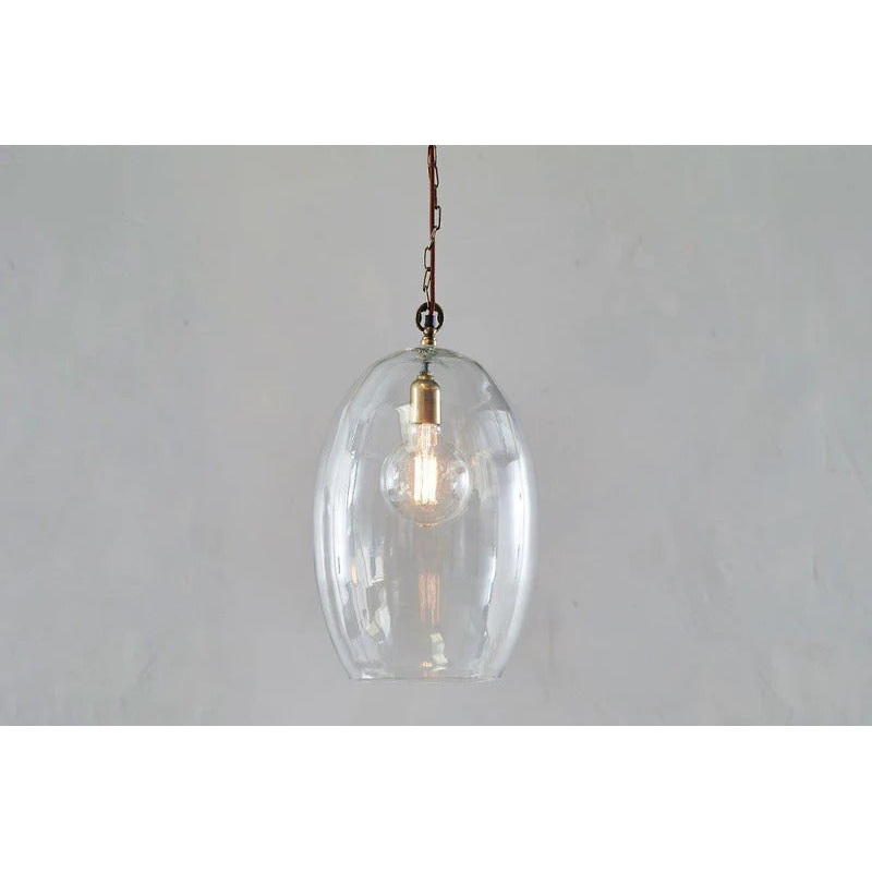 Otoro Recycled Glass Pendant – Clear – Large Oval