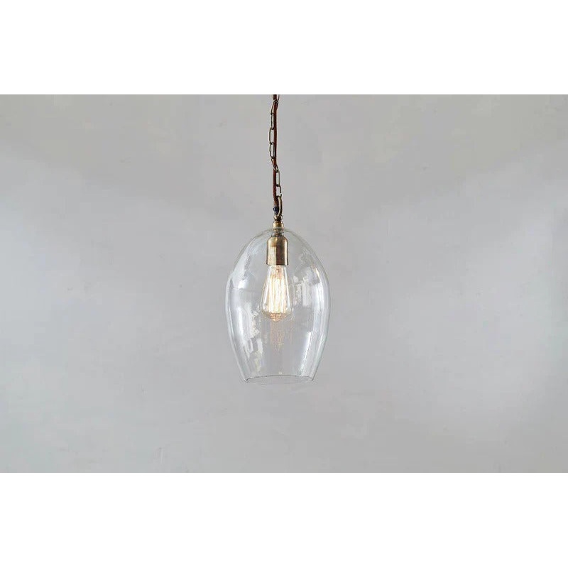 Otoro Recycled Glass Pendant – Clear – Small Oval