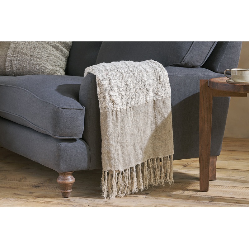 Puli Recycled Linen Throw – Natural