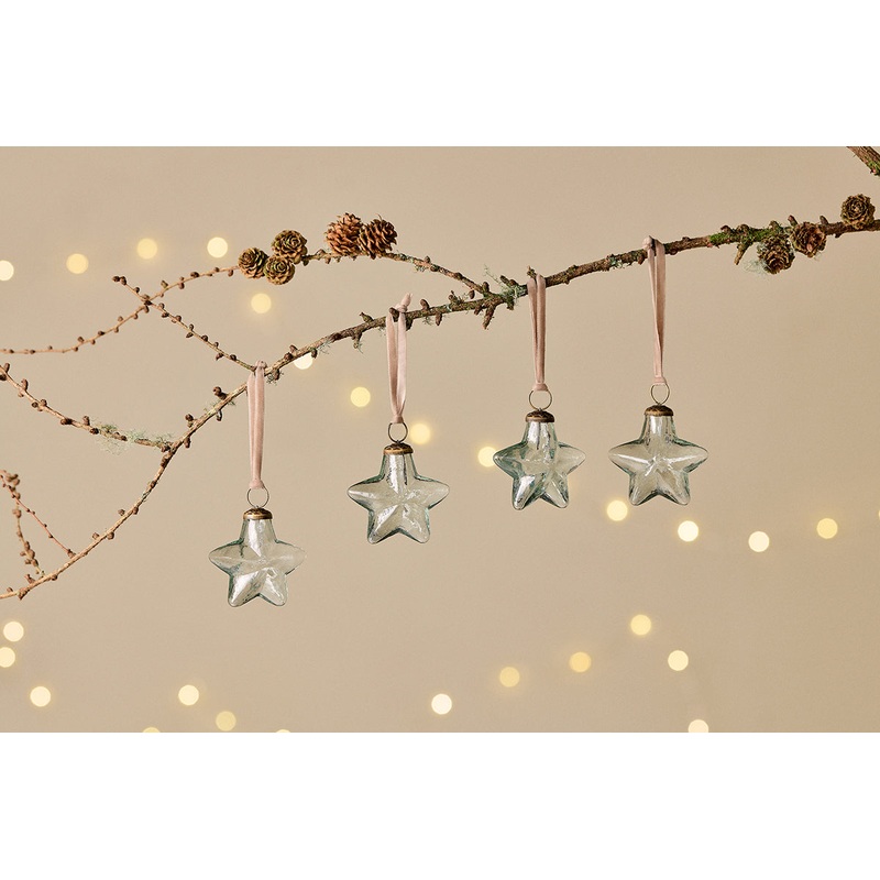 Sardi Star Baubles – Clear (Set of 4)