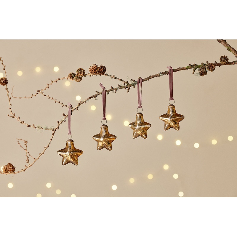Sardi Star Baubles – Gold (Set of 4)