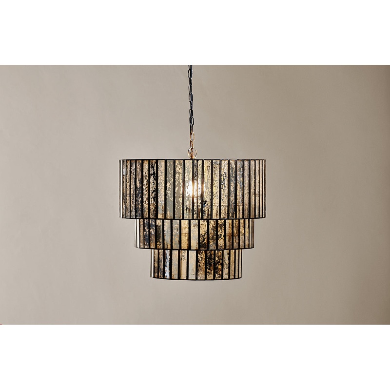 Shanaya Mottled Glass Chandelier – Antique Bronze