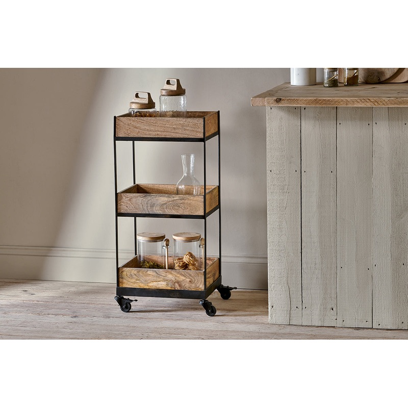 Soma Mango Wood Storage Trolley