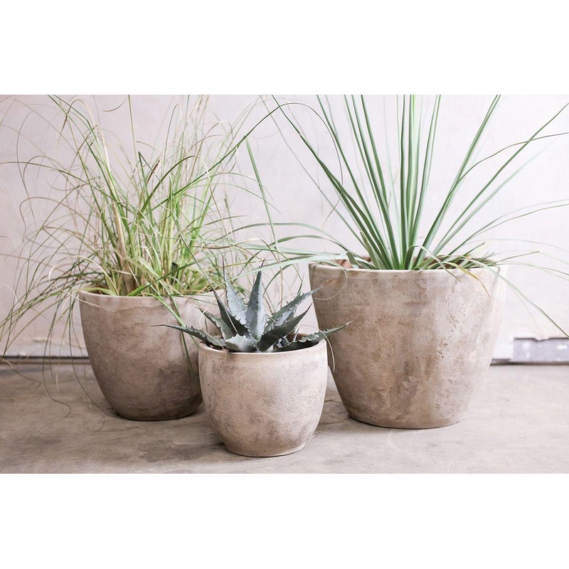 Affiti Clay Planter – Medium|Antique Grey|Medium 30 x 40cm (dia)