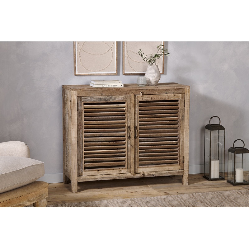 Ibo Reclaimed Wooden Slatted Sideboard – Natural