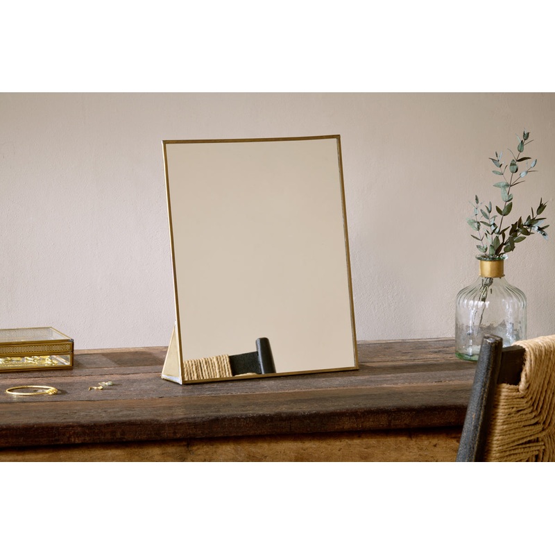 Kiko Standing Mirror – Antique Brass