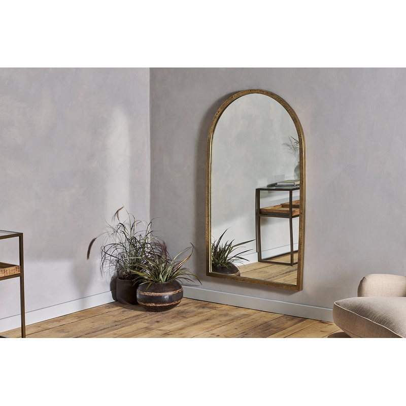 Murwara Full Length Arched Mirror – Antique Brass