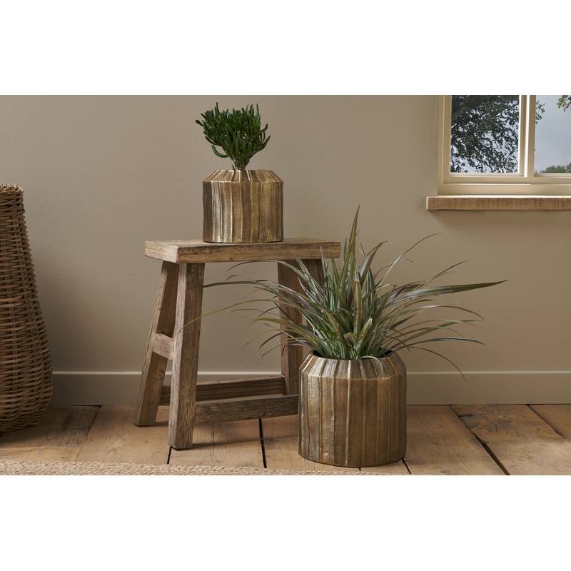 Nabara Cast Aluminium Planter – Antique Brass