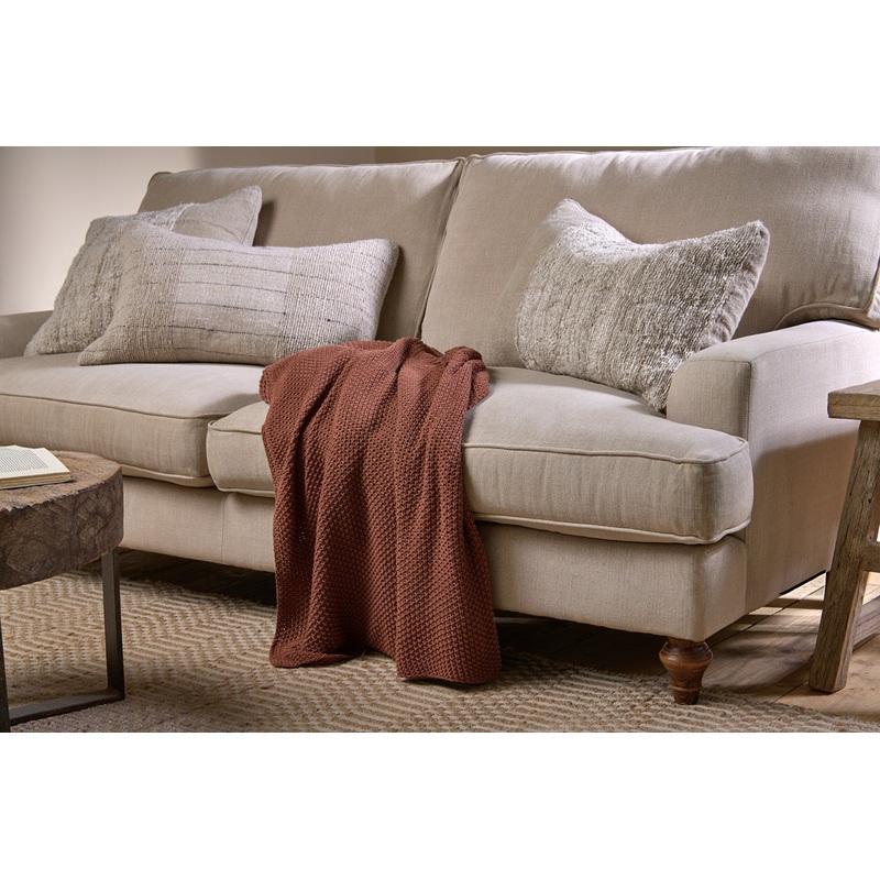 Nahan Moss Stitch Cotton Throw – Rust
