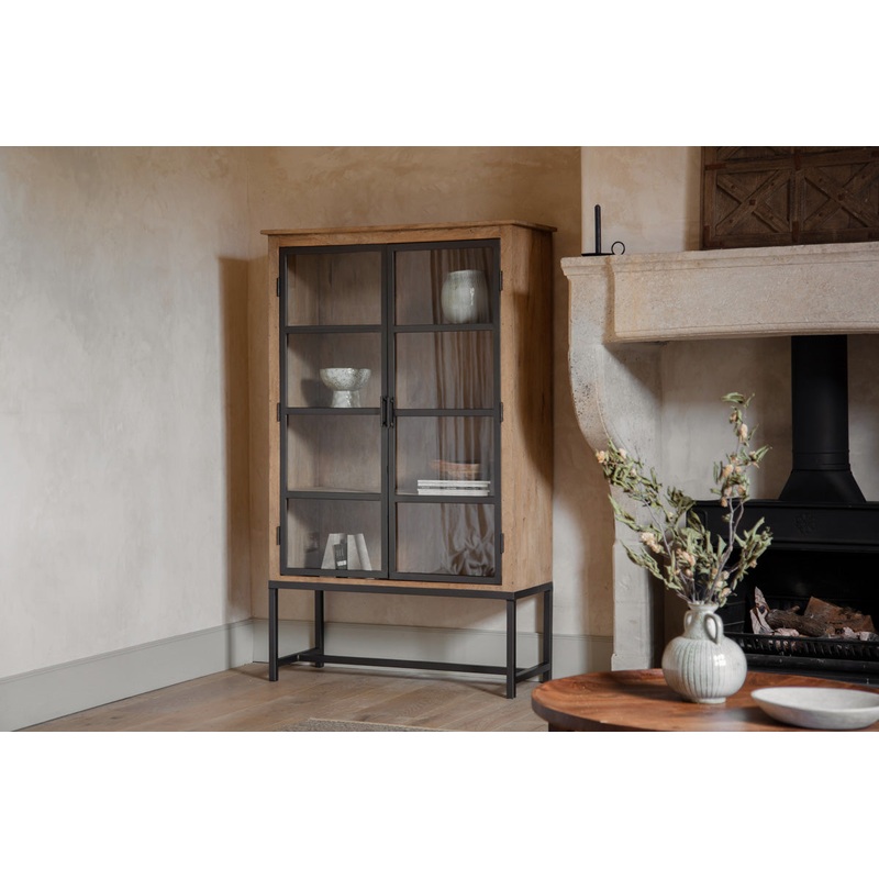 Nirvi Wood & Iron Cabinet – Black