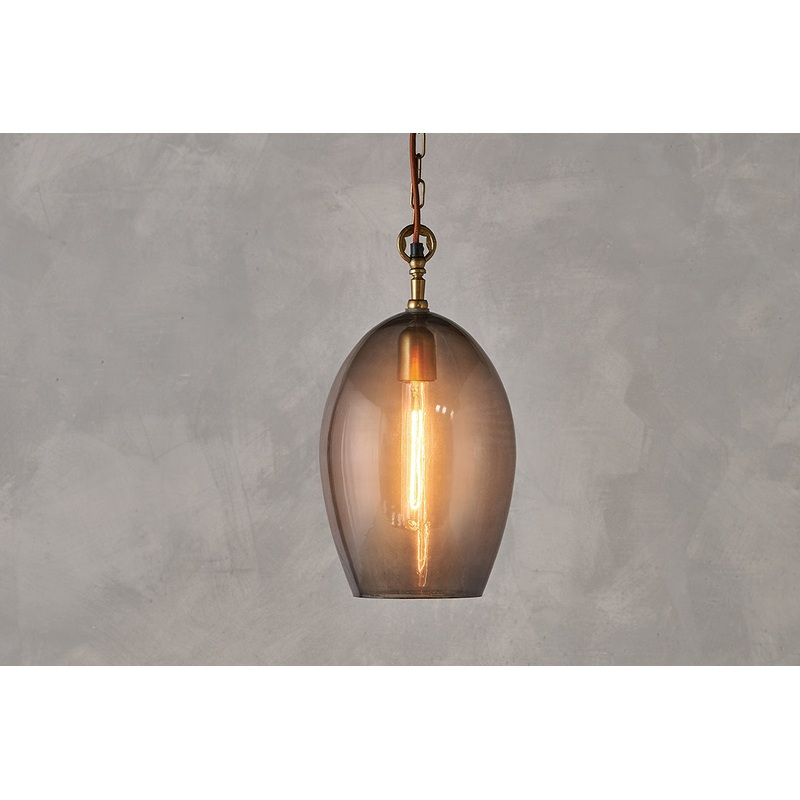 Otoro Recycled Glass Pendant – Smoke – Large Oval