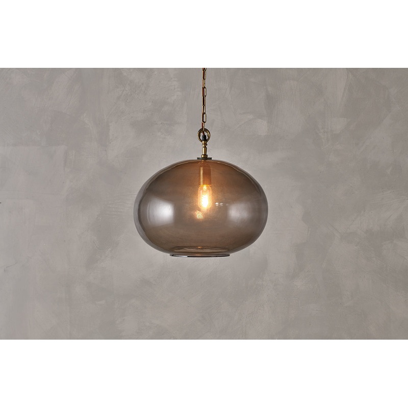 Otoro Recycled Glass Pendant – Smoke – Large Round