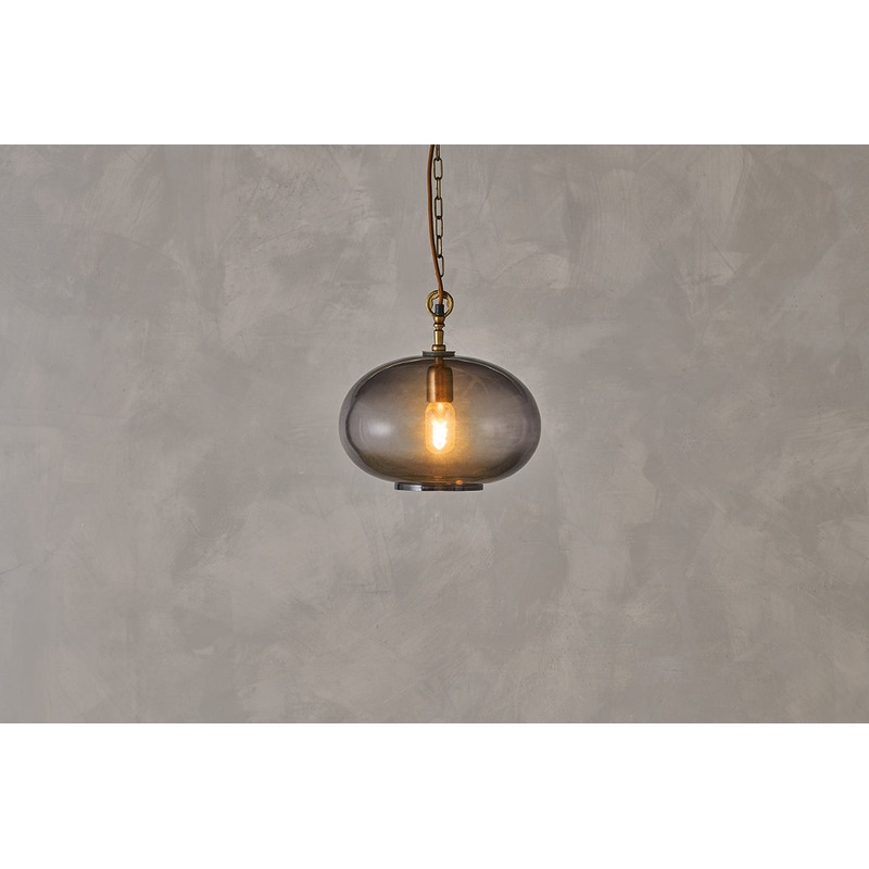Otoro Recycled Glass Pendant – Smoke – Small Round