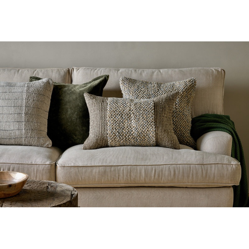 Paduna Jute & Cotton Cushion Cover – Soft Blue & Brown