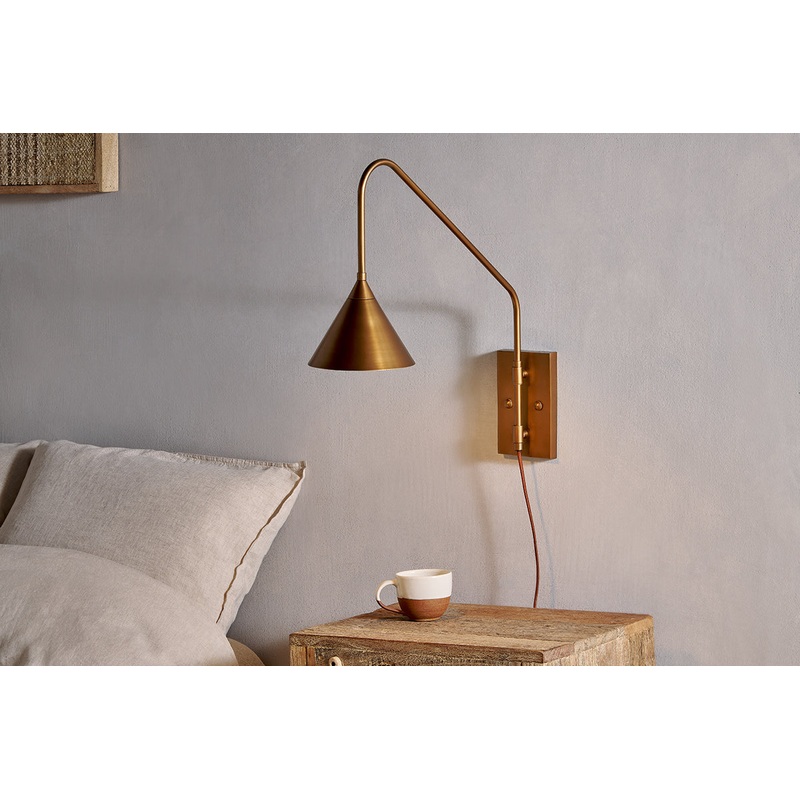 Thottam Swing Arm Wall Lamp – Antique Brass